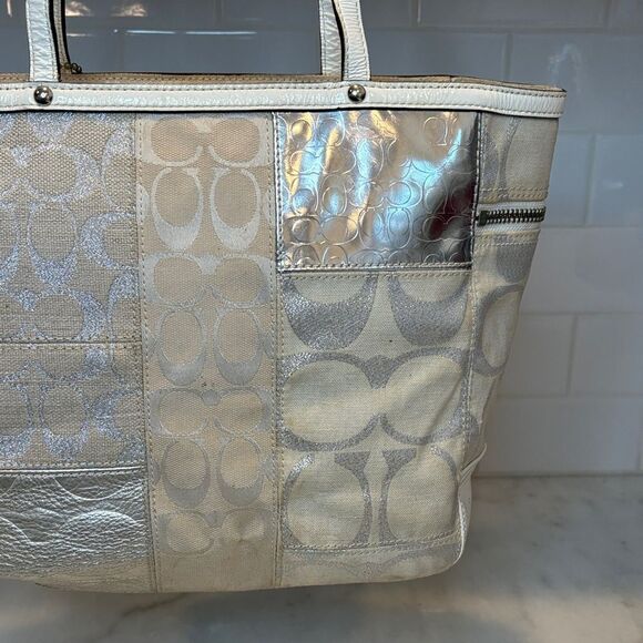 Coach Patchwork Lurex Metallic EW Gallery Tote - HTF - Picture 6 of 16